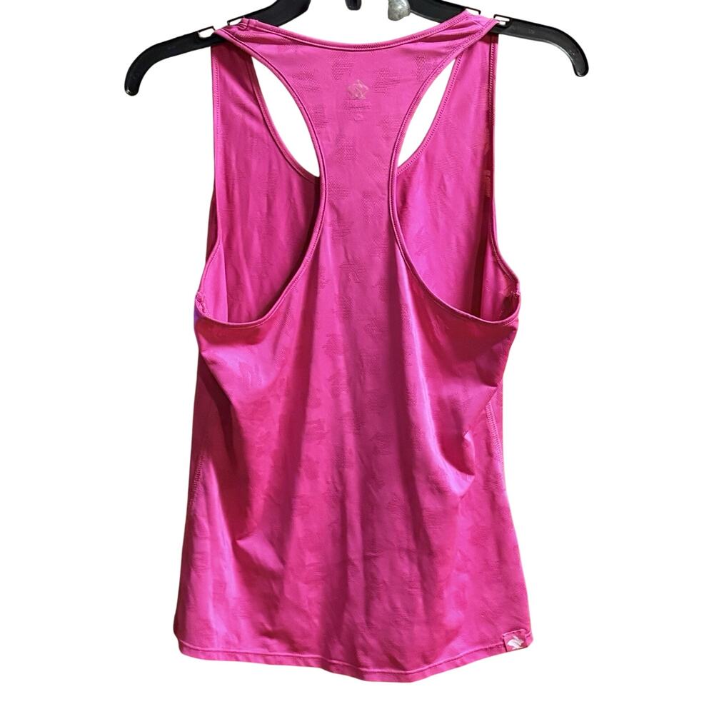 Rabbit Womens Razor Tank Size M Hot Pink Sleeveless Perforated Logo All Over - Picture 7 of 8